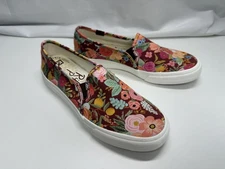 Keds Rifle Paper Co Double Decker Shoes Womens Size 7 Floral Slip On WF67125