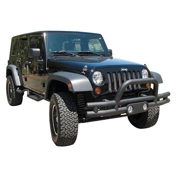 For Jeep Wrangler JK 18 Bumper Double Full Width Textured Black Front Tubular Foto 2 de 2