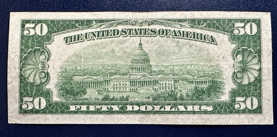 Beautiful Crisp 1934 U.S. Kansas City $50 Federal Reserve Note - Image 2 of 2
