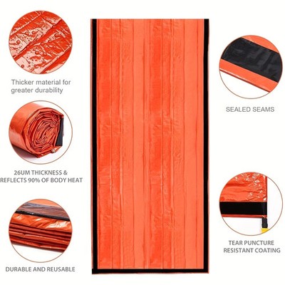 Emergency Sleeping Bag (2 Sleeping Bags + 2 Survival Whistles)