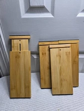 Bamboo Adjustable Drawer Dividers 4" High 10-12.28 inch Adjustable Length 4 Pack