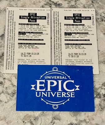 Universal EPIC Universe Single Attraction Pass Fast Access (x3)