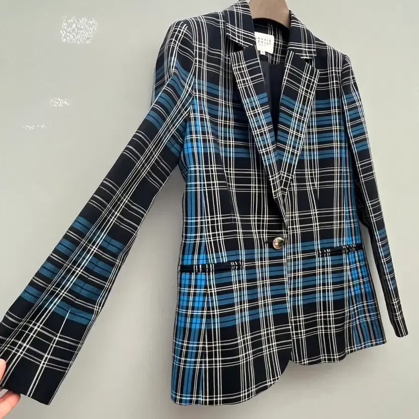 Clodipiero Checked Pattern Jacket - Navy & White - image 6