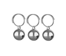 SKYPIA 3 Pack Pet Bells for Dog Cat Collar Charm Pendant Silver-3