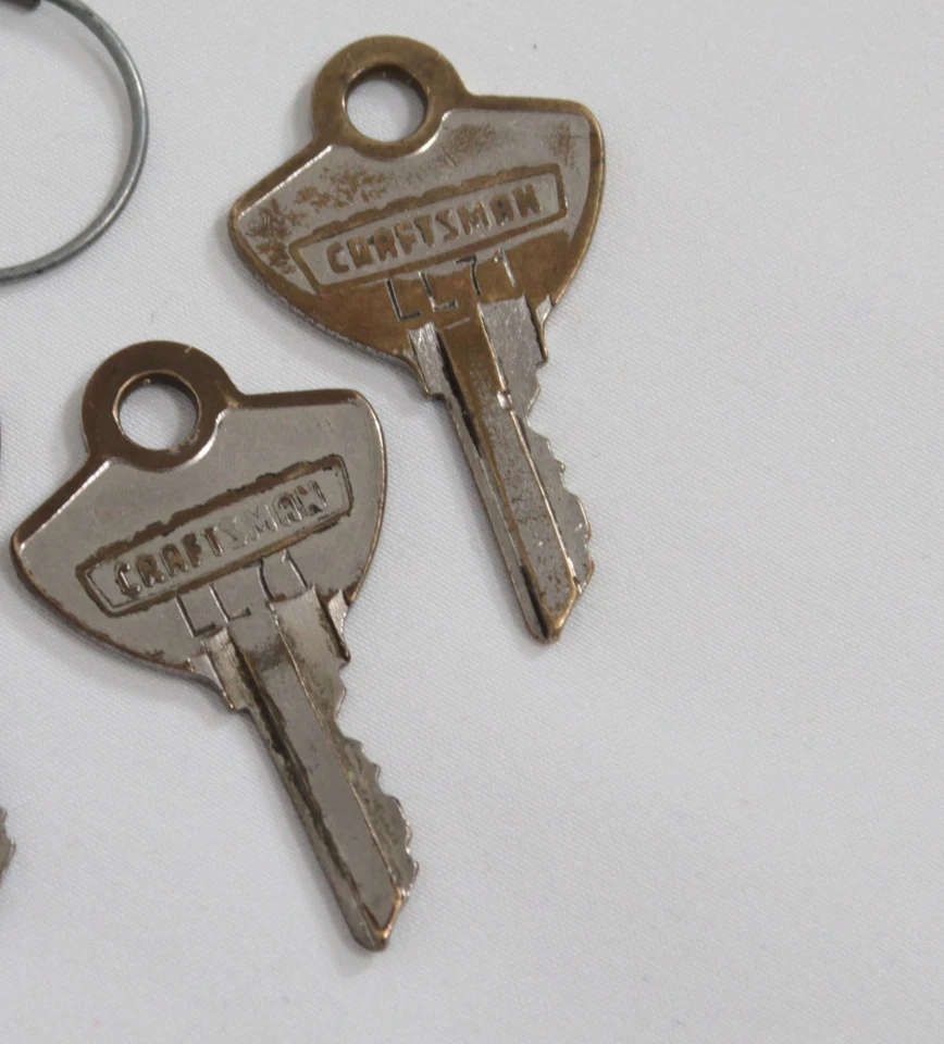 2 Vintage CRAFTSMAN Tool Box Lock Keys # LL71 Crown Logo Tool Chest Storage Keys - Image 4 of 4