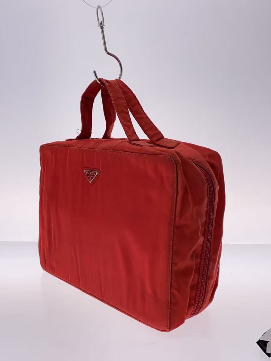 PRADA Handbag Nylon RED Solid Authentic Rare Exce… - image 2