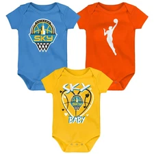 Infant Outerstuff  Chicago Sky Slide Home 3-Piece Creeper Set