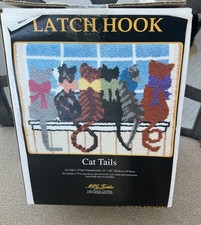 Vintage Latch Hook Kit Cat Tails Large