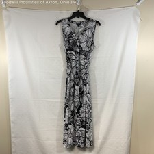 Gently Loved Talbots Black/White Women's Sleeveless Shirt Dress, Sz. LP