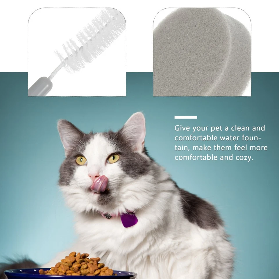 3 Pcs Pet Water Fountain Dog Cleaning Kit Drinking Cat Brush Cleaner