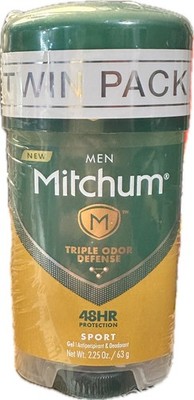 2x Mitchum Anti-Perspirant & Deodorant Clear Gel Sport 48 HR 2.25 Fl. Oz