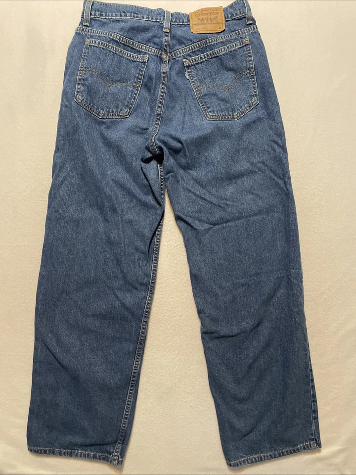 Редкие винтажные джинсы 90-х Levi's 966 с широкой посадкой и высоким подъемом США женские размер 12 M Y2K - Изображение 2 из 4