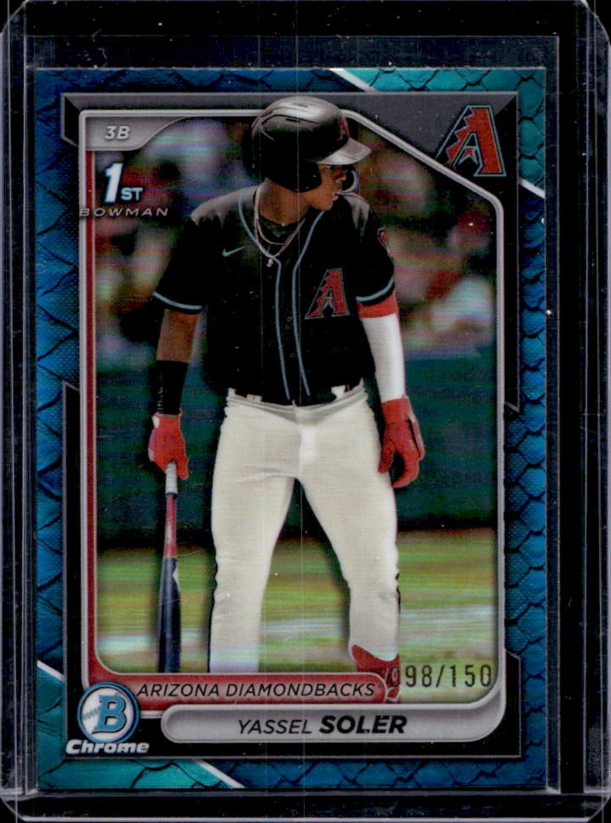 2024 Bowman Chrome Yassel Soler Reptilian Blue Refractor 1st #98/150