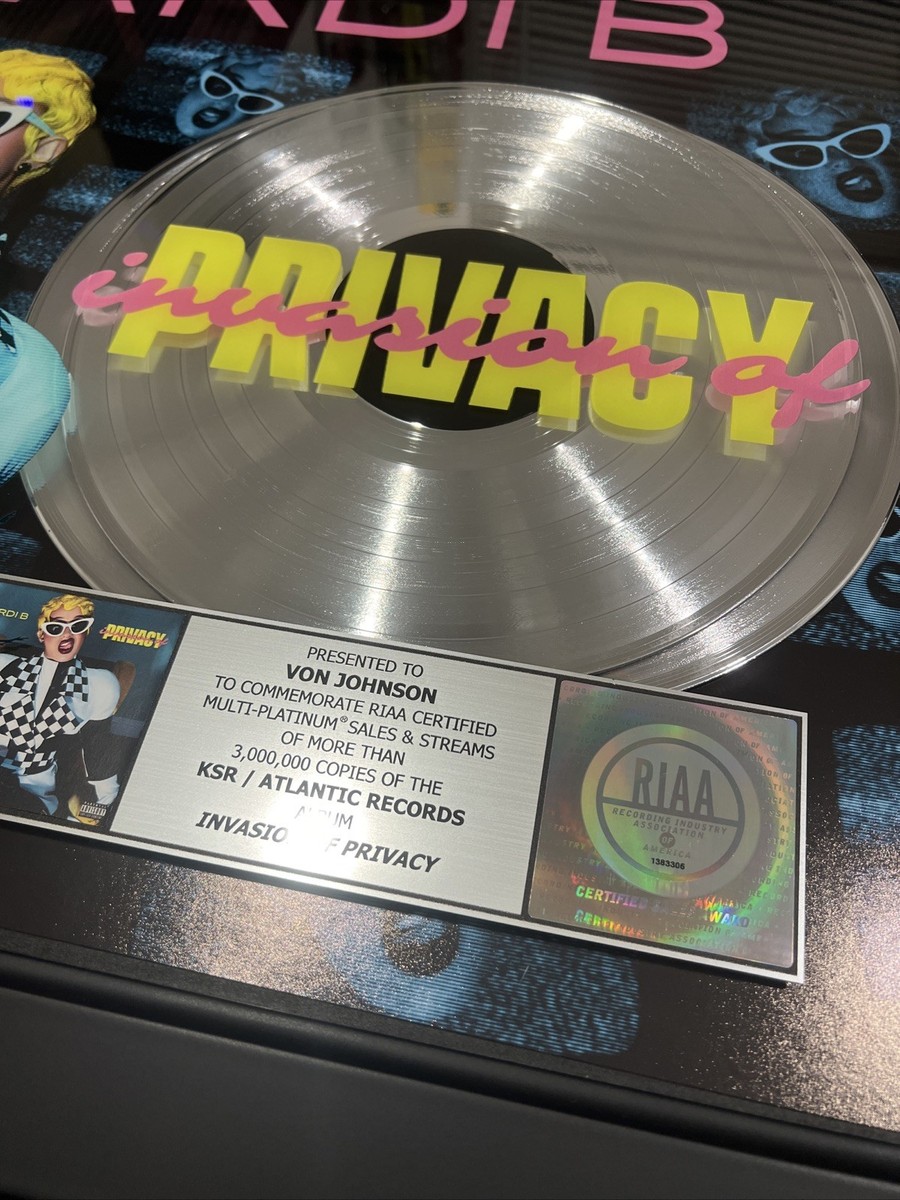 Cardi B “Invasion Of Privacy” RIAA Record Plaque Rap Hip Pop | eBay