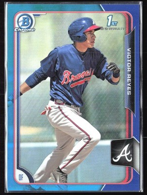 2015 Bowman #BCP97 Victor Reyes Chrome Prospects Blue Refractors #/150