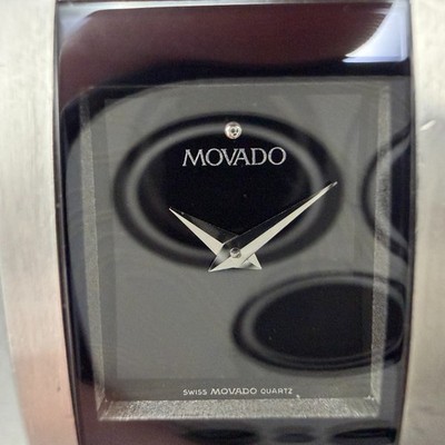 Movado Eliro Watch Women 22mm Black Dial Stainless Steel 84 C1 415