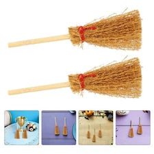 50 Pcs Mini Wooden Brooms Dollhouse Accessories For Halloween Christmas Decor