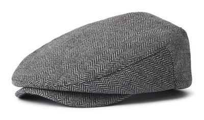 Men's Hooligan Cap Large Grey/Black   Short-Brim with Front Snap
