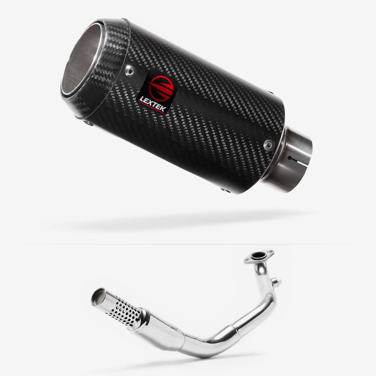 Lextek Carbon Fibre CP8C 150mm Exhaust System for Lexmoto Enigma 125 Silencer