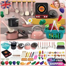 Kids Pretend Play Kitchen Toy Set Pots Pans Cooking Accessories 92/69/59 PCS