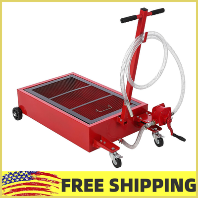 #ad 20 Gallon Low Profile Oil Drain Pan Oil Change Pan w Manual Pump amp; WheelsTruck $116.99