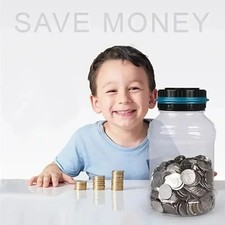 Digital Piggy Bank UK Coin Counting Jar Money Box Coin Saving Pot