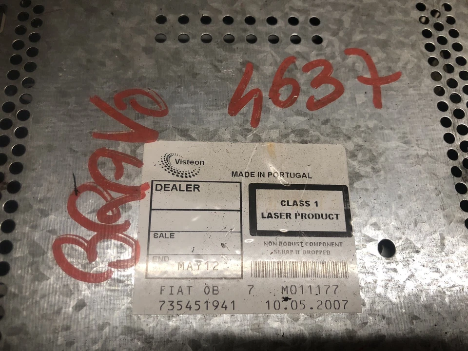 Autoradio-stereo-lettore CD Fiat Bravo Anno 2007-2015 Cod 735451941 Senza Codice - Immagine 4 di 4