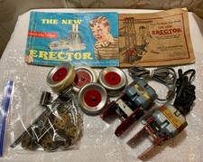 Lot Two Gilbert Erector Set A-49 Electric Motors, Bag of Accessories, 2 Booklets