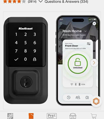 Kwikset HALO Wi Fi Touchscreen Keypad Smart Deadbolt Matte Black Front Door