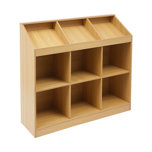 9-Cube Wooden Storage Bookcase, Open Shelf Cabinet, Modern Bookshelf Organizer - Picture 7 of 15