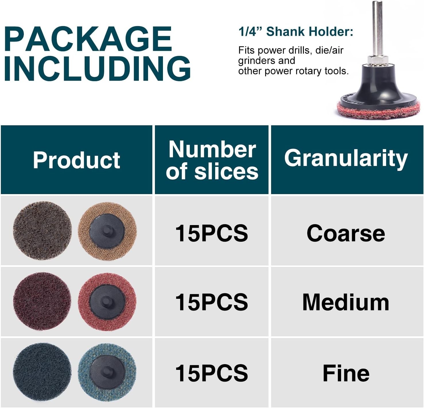 S SATC 46PCS Sanding Discs 2 Inch Roll Lock Quick Change Discs 1pcs 1/4'' Holder