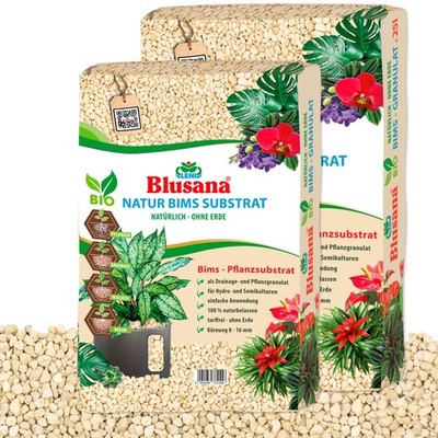 Blusana Bimsstein Pflanzsubstrat 35L mineralisch Vulkangestein Bims Granulat