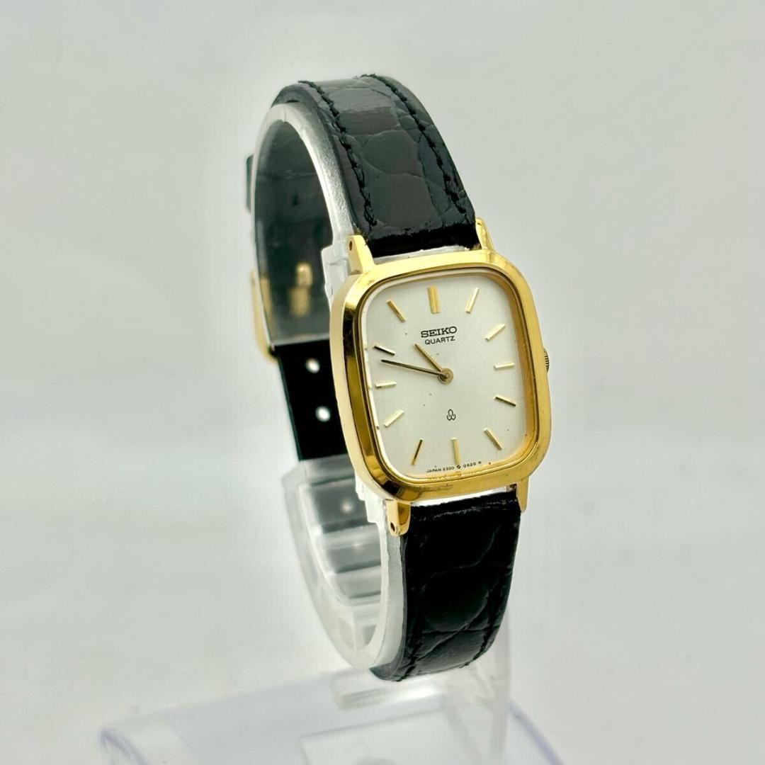 Seiko Gold Dress Watch Ladies Square, Battery Replaced, Used