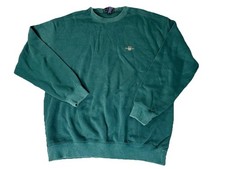 Vintage Gant Made In USA Green Embroidered Crewneck Sweatshirt Mens Size Medium