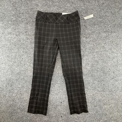 Christopher & Banks Pants Womens 4P Gray Plaid Straight Mid Rise Dress Career