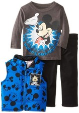 Disney Baby Boys Infant And Toddler Boys' Mickey Mouse 3 Piece Vest Set