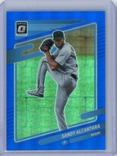 2021 Donruss Optic Sandy Alcantara Miami Marlins FOTL Blue Pandora Prizm #59/99