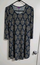 Mountain Mamas Women’s Dress Size Large Green Brown Pockets Paisley Print Flowy