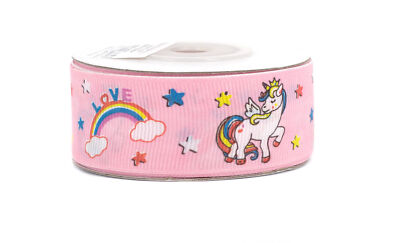 Ripsband Mit Einhorn-Motiv – 10 Meter Langes Stoffband Zum Basteln, Verpacken & Dekorieren