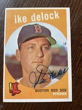 Ike Delock Boston red sox Autographed  1959  Topps  Card Ex/MT