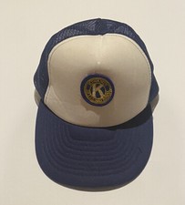 Kiwanis Club Trucker Hat Adjustable Mesh Snapback Cap Vintage Blue  White - EUC