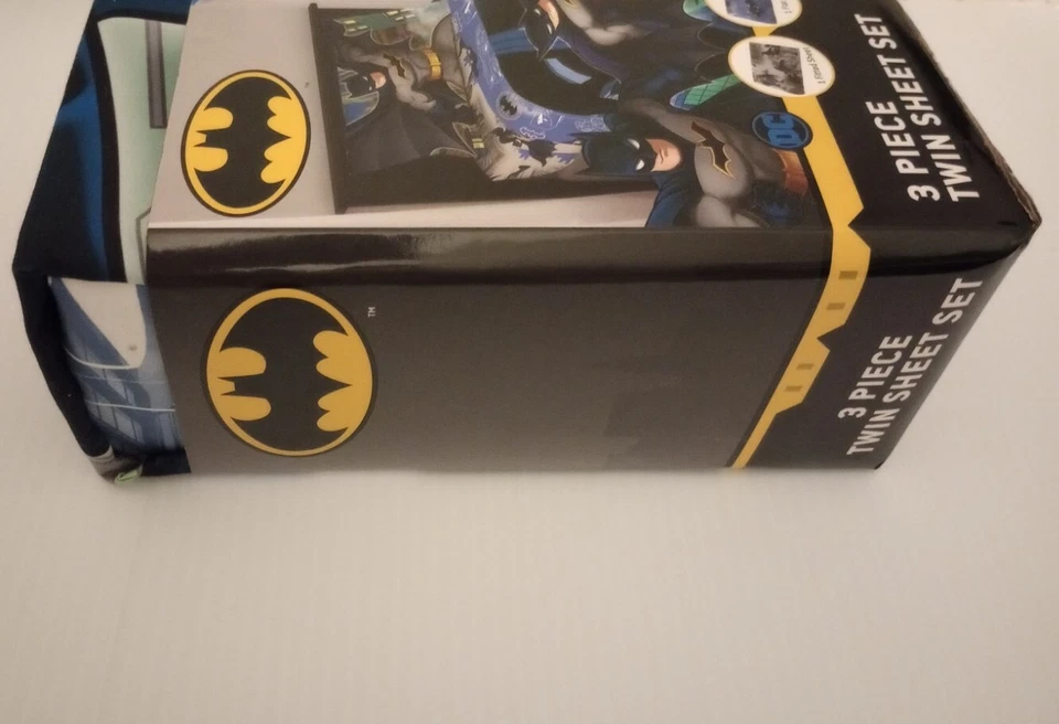 Juego de 3 hojas dobles de microfibra Batman DC Comics ¡NUEVO EN PAQUETE BATMAN! Foto 3 de 4