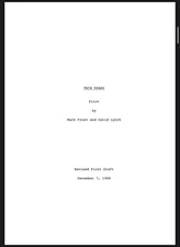 Twin Peaks Pilot Screenplay, David Lynch (Northwest Passage, Revised 1st Draft)