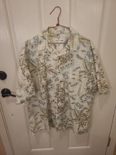 Vintage Pierre Cardin Shirt Mens Large Hawaiian Button Up All Over Print