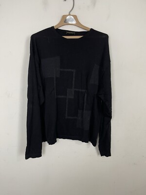 Lenor Romano Mens Sweater XL Merino Wool Italy Quiet Luxury Minimalist Black