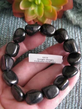 New Natural Russian Black Shungite Stone Nugget Bracelet--EMF Protection-Charged