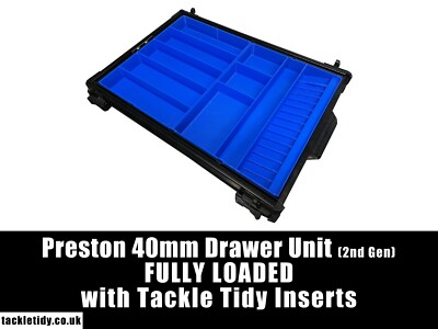 Preston Absolute/Inception 40 mm tief Mag Lok Schubladeneinheit mit TACKLE TIDY-Einsätzen