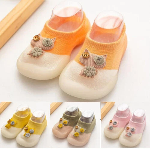 Baby Girls Boys Toddlers Non-slip House Slippers Cotton Socks Shoes Breathable