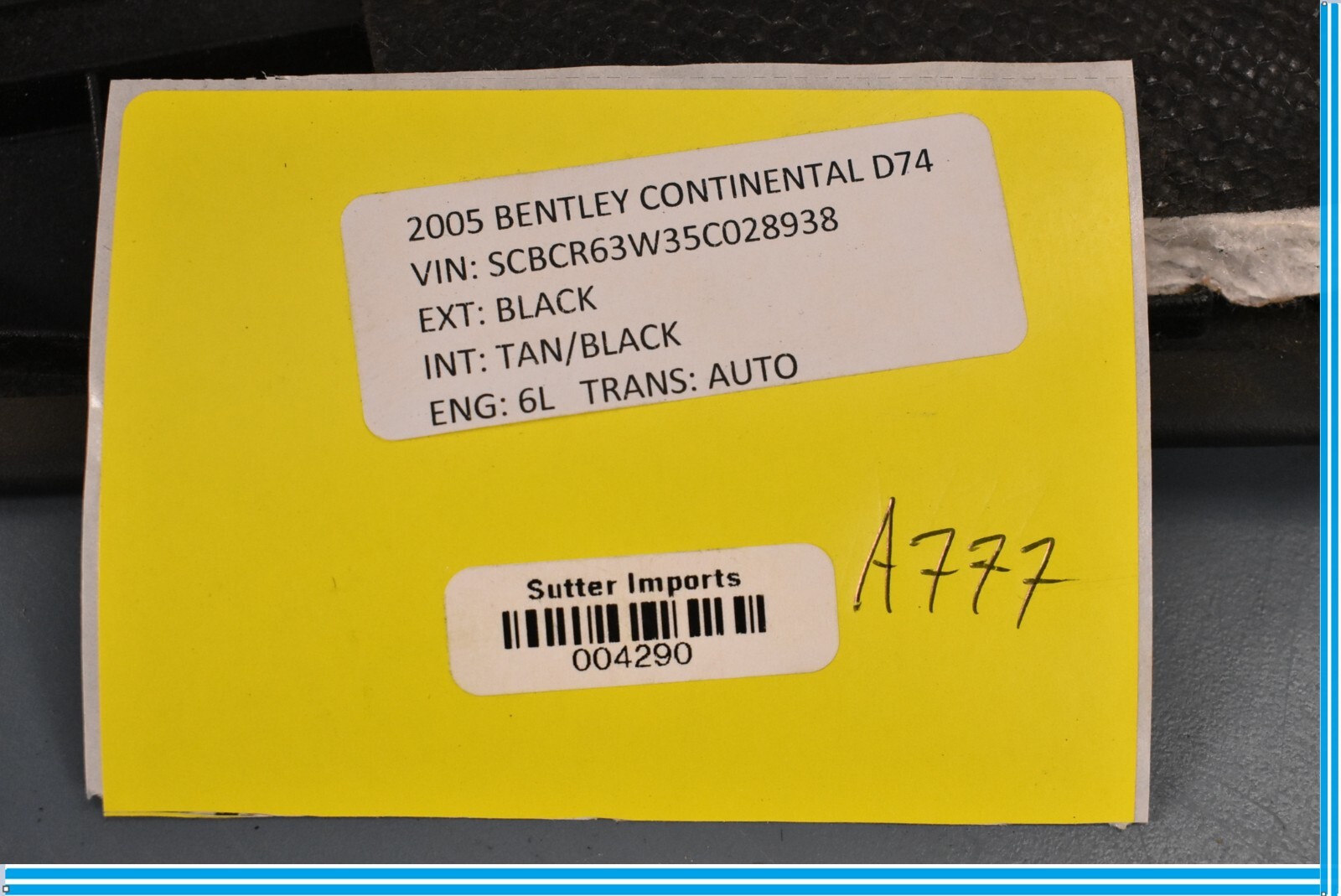 Bentley Continental R Final Series 2003-2010 Rear Right Cover panel