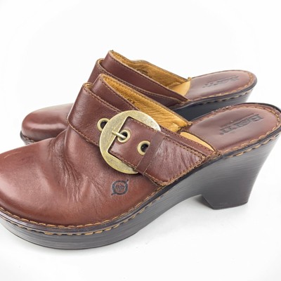 Sabots Mules Børn Concep Marron Femme - Taille US 9, Cuir, Boucle Latérale